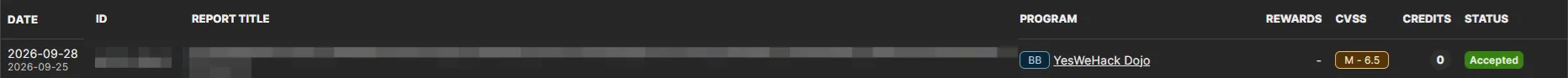 My accepted YesWeHack report for this bug